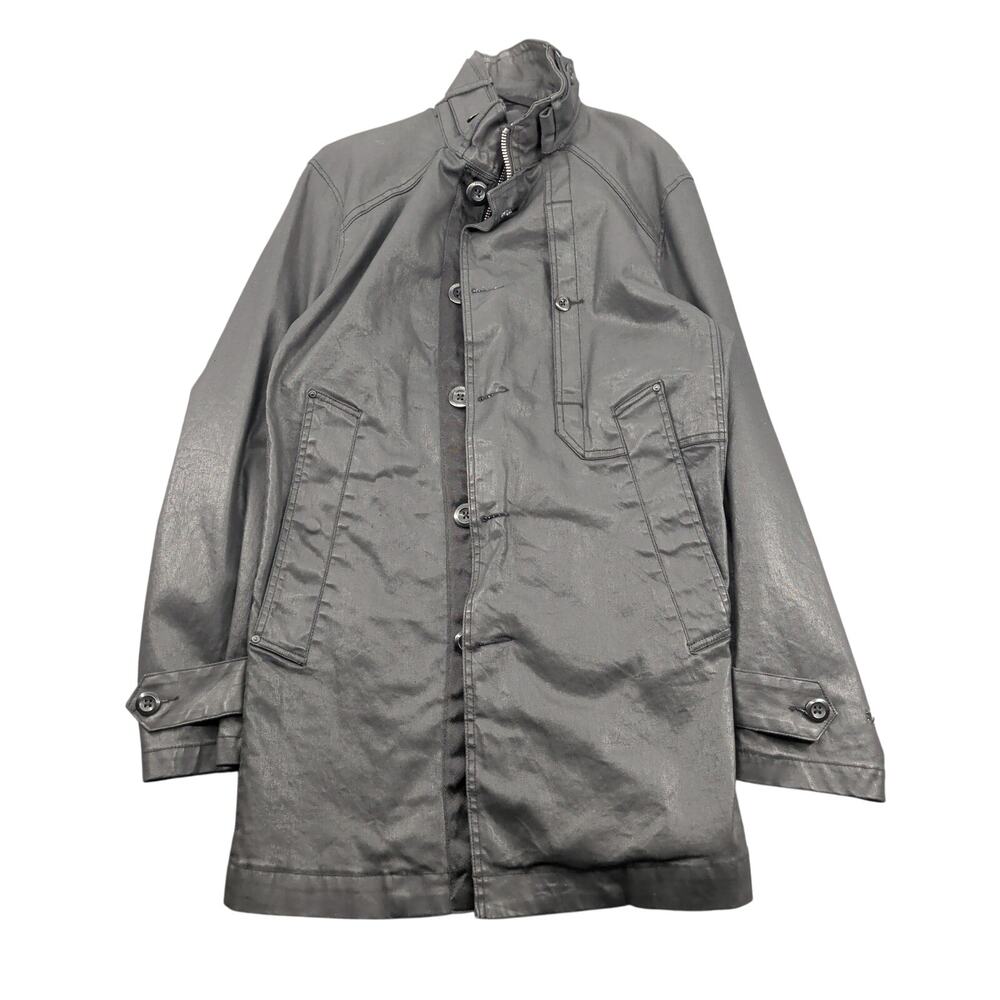 G Star Raw Gerber Coated Denim Trench Coat Men's Medium Streetwear